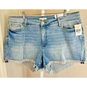 STS BLUE Molly Womens Blue Jean Denim‎ Shorts Size 35 / 20 High Waist Distressed